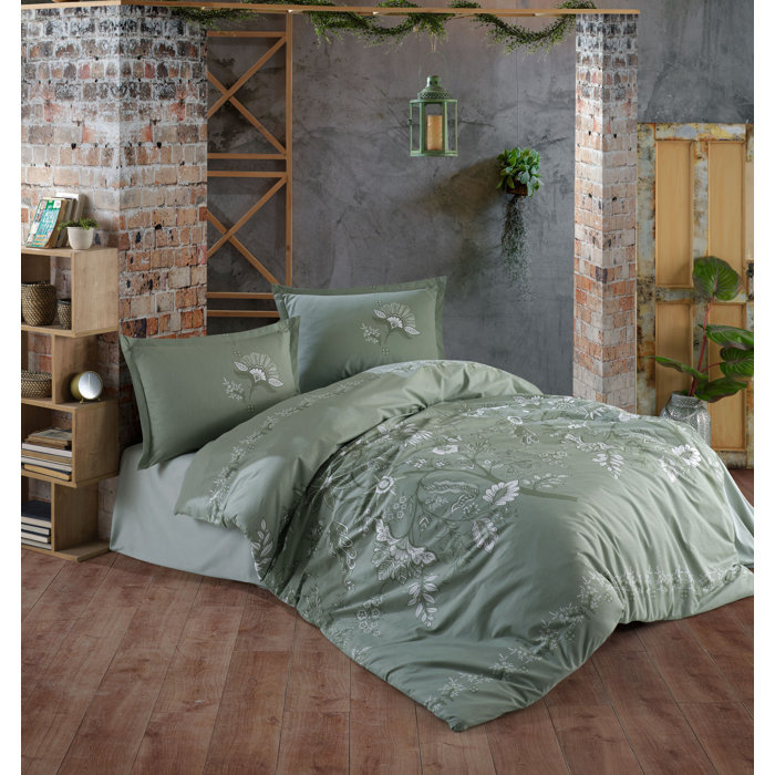 Bless international Cotton Floral Duvet Cover Set Wayfair